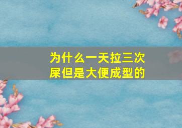 为什么一天拉三次屎但是大便成型的