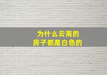 为什么云南的房子都是白色的