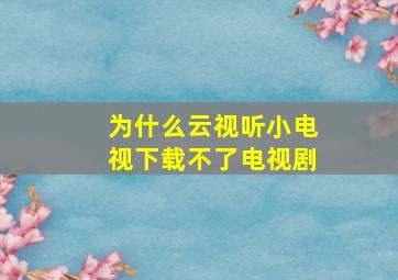 为什么云视听小电视下载不了电视剧