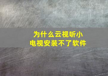 为什么云视听小电视安装不了软件