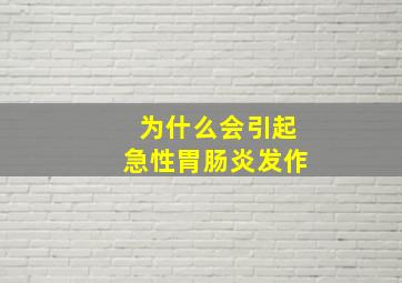 为什么会引起急性胃肠炎发作