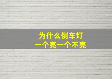 为什么倒车灯一个亮一个不亮