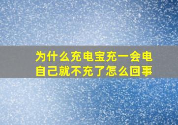 为什么充电宝充一会电自己就不充了怎么回事