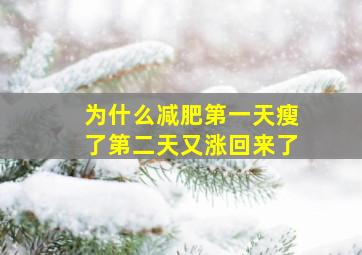 为什么减肥第一天瘦了第二天又涨回来了