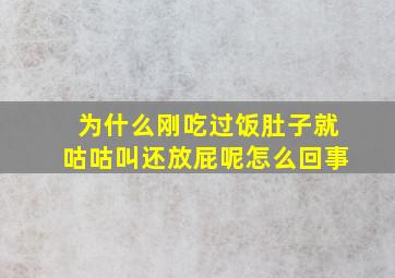 为什么刚吃过饭肚子就咕咕叫还放屁呢怎么回事