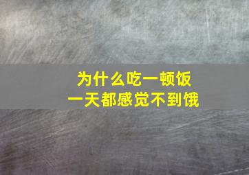 为什么吃一顿饭一天都感觉不到饿