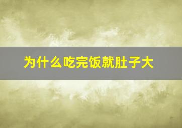 为什么吃完饭就肚子大