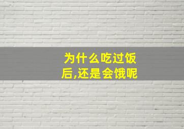 为什么吃过饭后,还是会饿呢