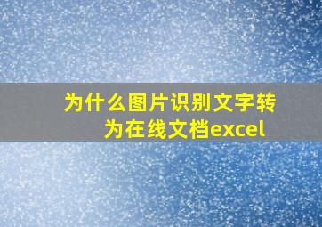 为什么图片识别文字转为在线文档excel