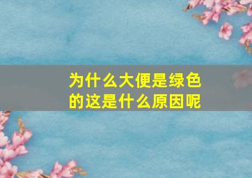 为什么大便是绿色的这是什么原因呢