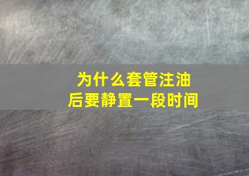 为什么套管注油后要静置一段时间