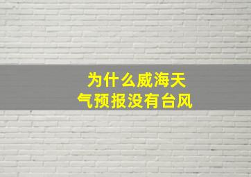 为什么威海天气预报没有台风