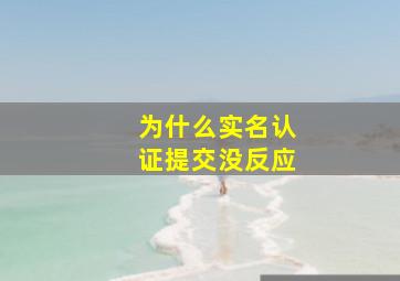 为什么实名认证提交没反应