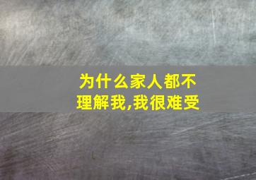 为什么家人都不理解我,我很难受