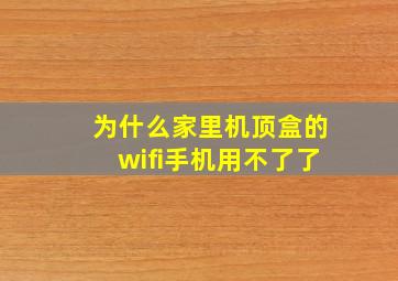 为什么家里机顶盒的wifi手机用不了了