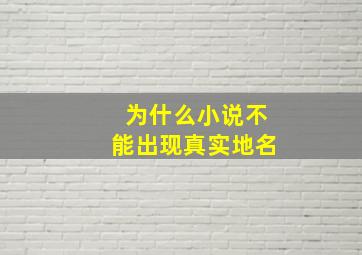 为什么小说不能出现真实地名