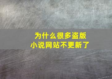 为什么很多盗版小说网站不更新了