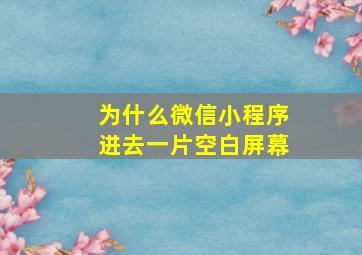 为什么微信小程序进去一片空白屏幕