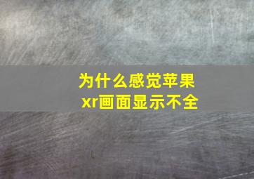 为什么感觉苹果xr画面显示不全