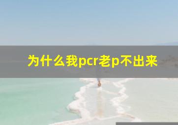 为什么我pcr老p不出来