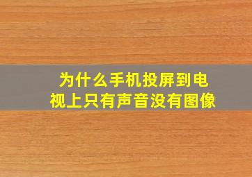 为什么手机投屏到电视上只有声音没有图像