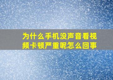 为什么手机没声音看视频卡顿严重呢怎么回事