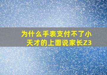 为什么手表支付不了小天才的上面说家长Z3