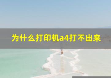 为什么打印机a4打不出来