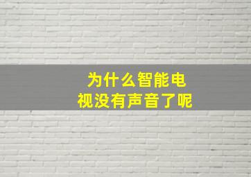 为什么智能电视没有声音了呢