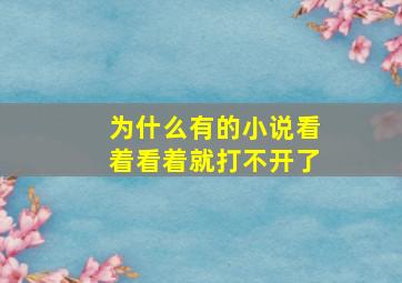 为什么有的小说看着看着就打不开了