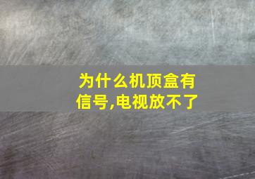 为什么机顶盒有信号,电视放不了