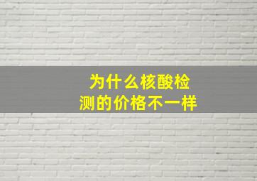 为什么核酸检测的价格不一样