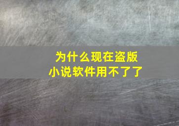 为什么现在盗版小说软件用不了了