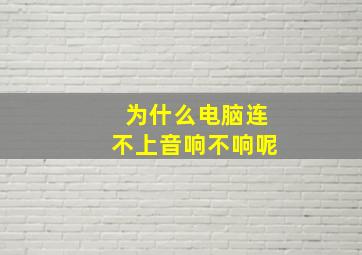 为什么电脑连不上音响不响呢