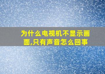 为什么电视机不显示画面,只有声音怎么回事