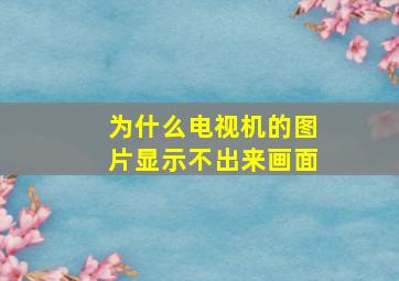 为什么电视机的图片显示不出来画面