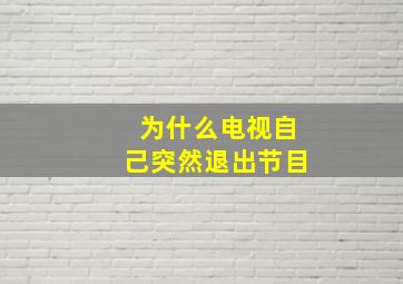 为什么电视自己突然退出节目