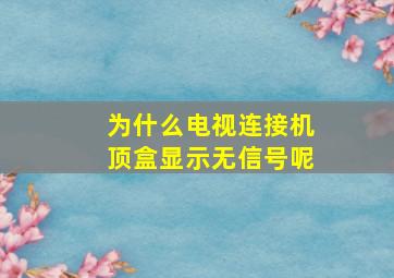 为什么电视连接机顶盒显示无信号呢