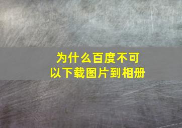 为什么百度不可以下载图片到相册