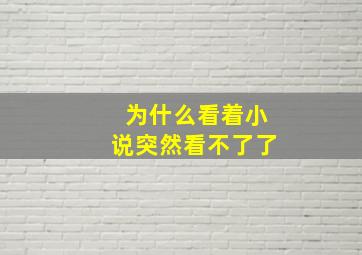 为什么看着小说突然看不了了