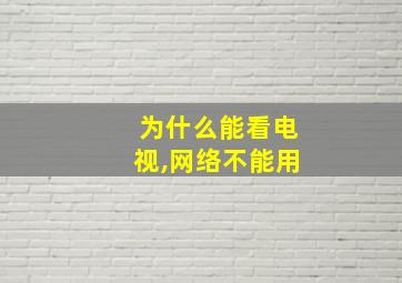 为什么能看电视,网络不能用