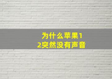 为什么苹果12突然没有声音