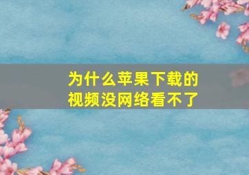 为什么苹果下载的视频没网络看不了