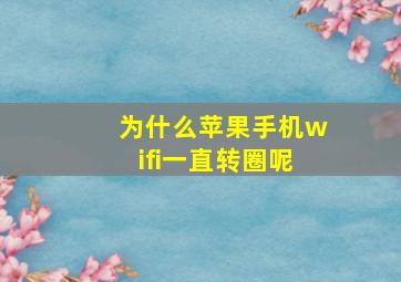 为什么苹果手机wifi一直转圈呢