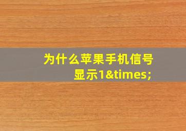 为什么苹果手机信号显示1×