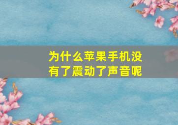 为什么苹果手机没有了震动了声音呢