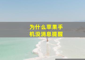 为什么苹果手机没消息提醒