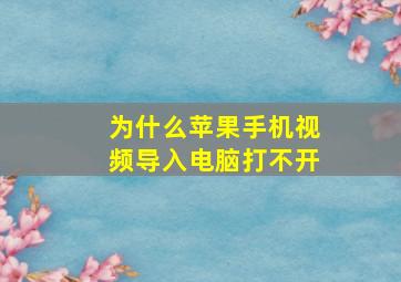 为什么苹果手机视频导入电脑打不开