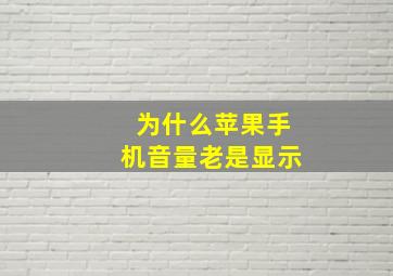 为什么苹果手机音量老是显示