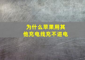 为什么苹果用其他充电线充不进电